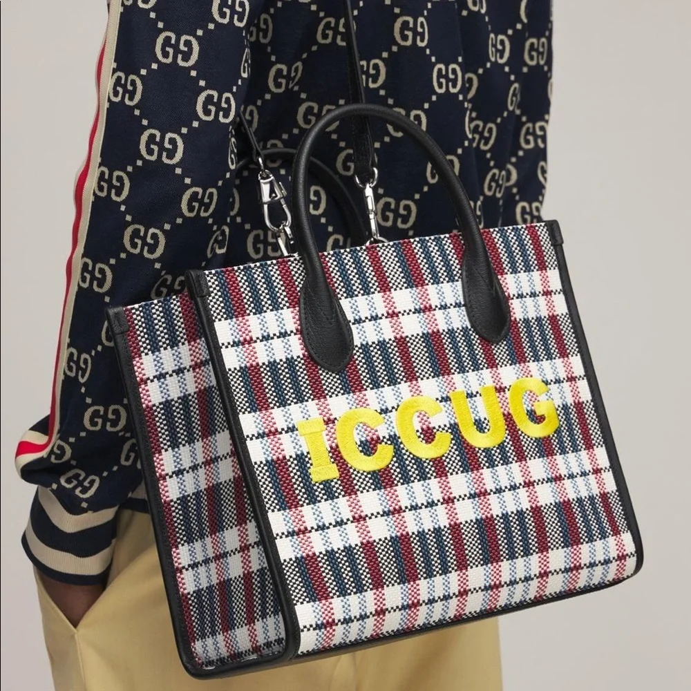 Gucci “ICCUG” Reverse Embroidered Logo Tote Bag